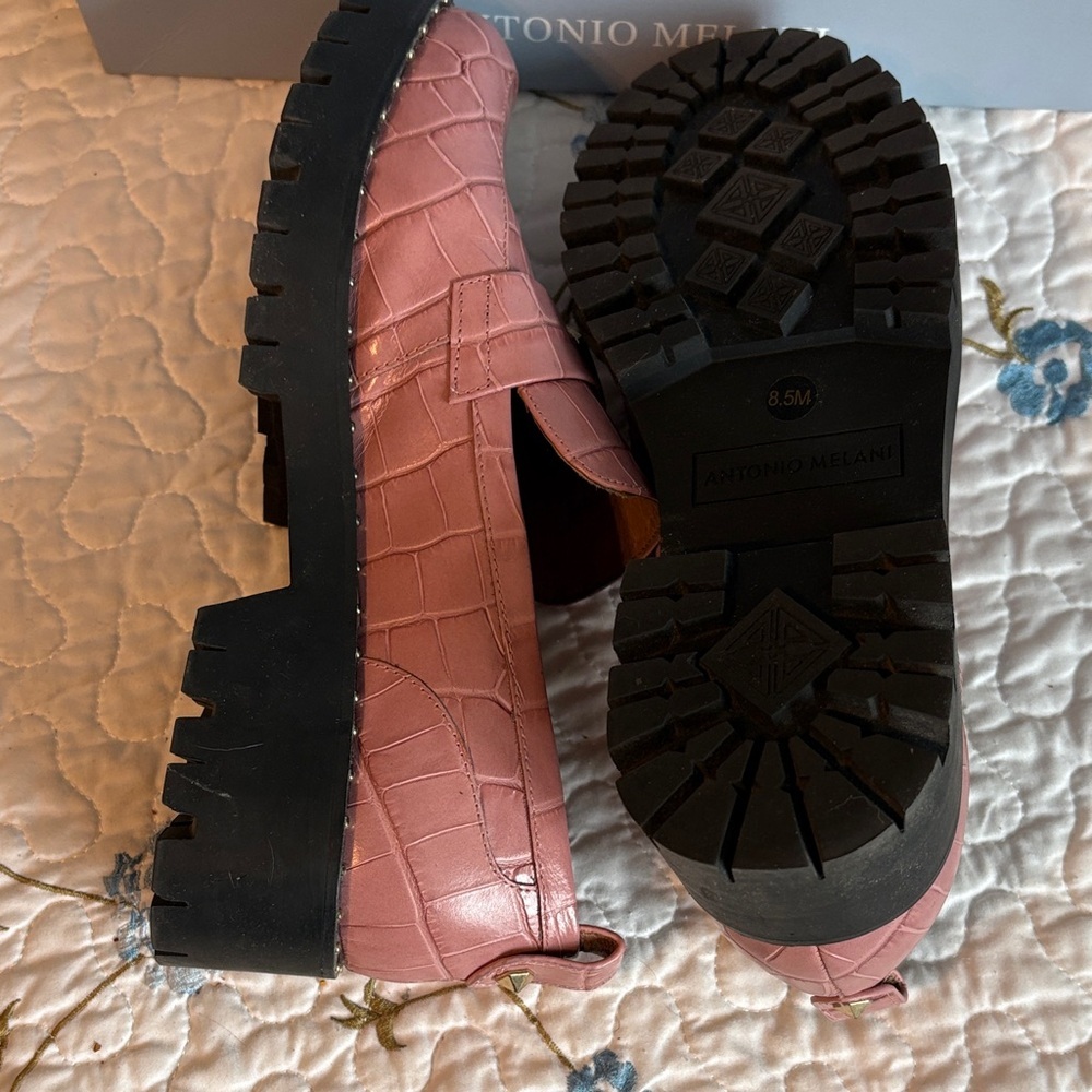 Antonio Melani Blush Arlo Croc-Embossed Loafers Size 8.5 - Picture 10 of 15